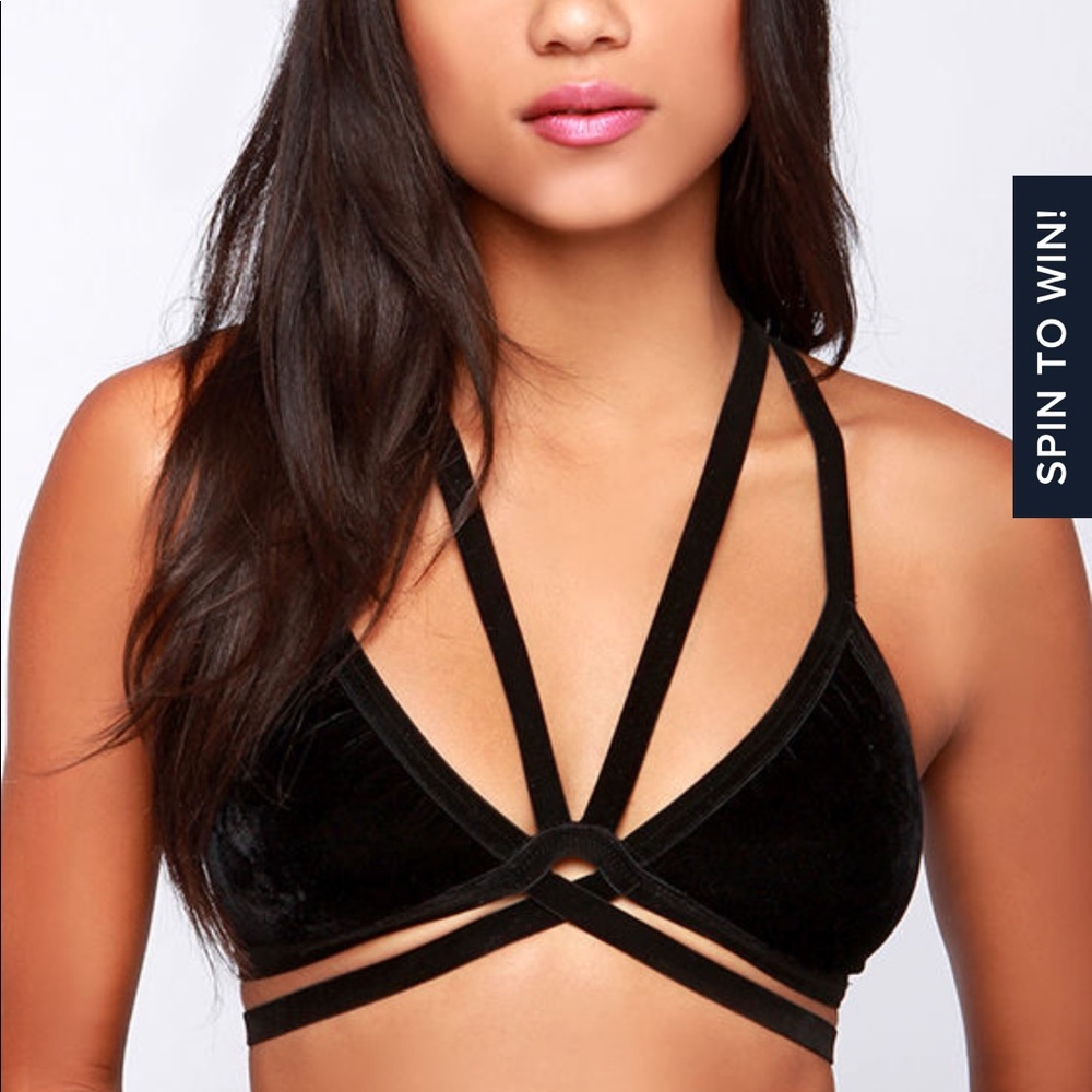 Black Velvet Strappy Bralette